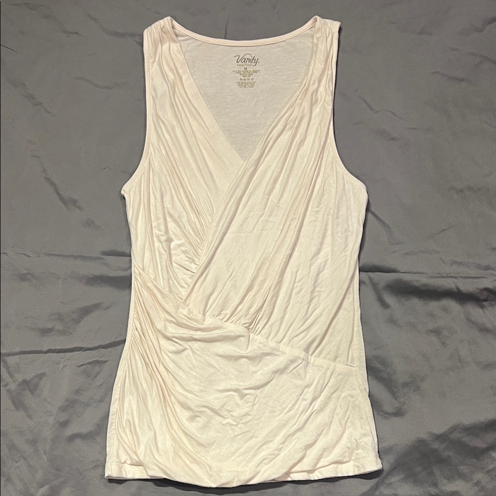 Vanity Ivory Sleeveless Wrap Tank